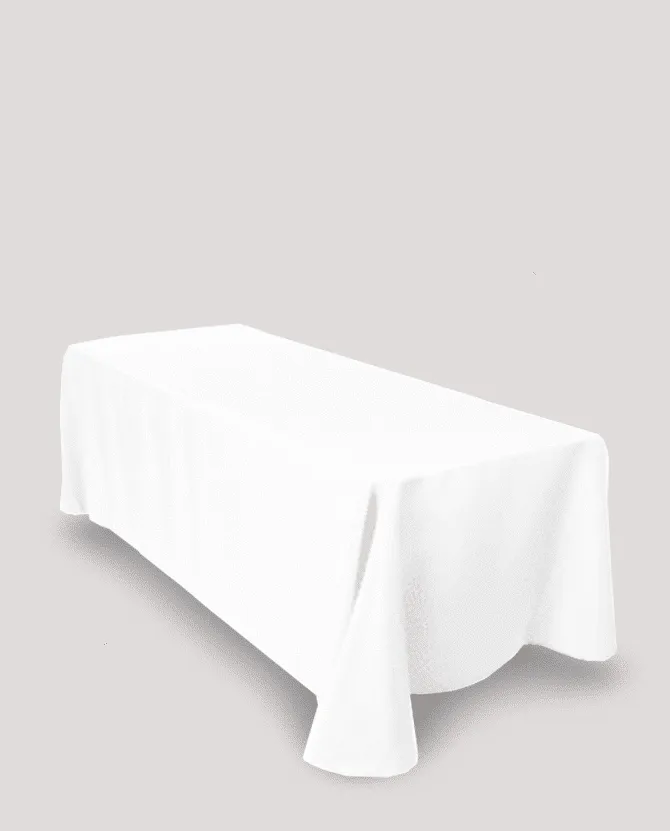 8ft Floor Length Linen (90 x 156) - White