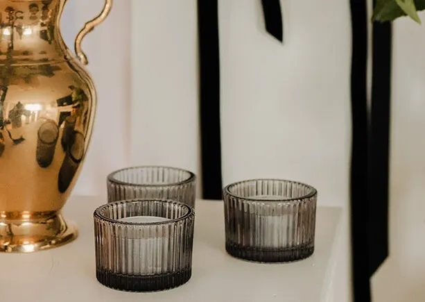 Smoke Glass Candle Votive Holders