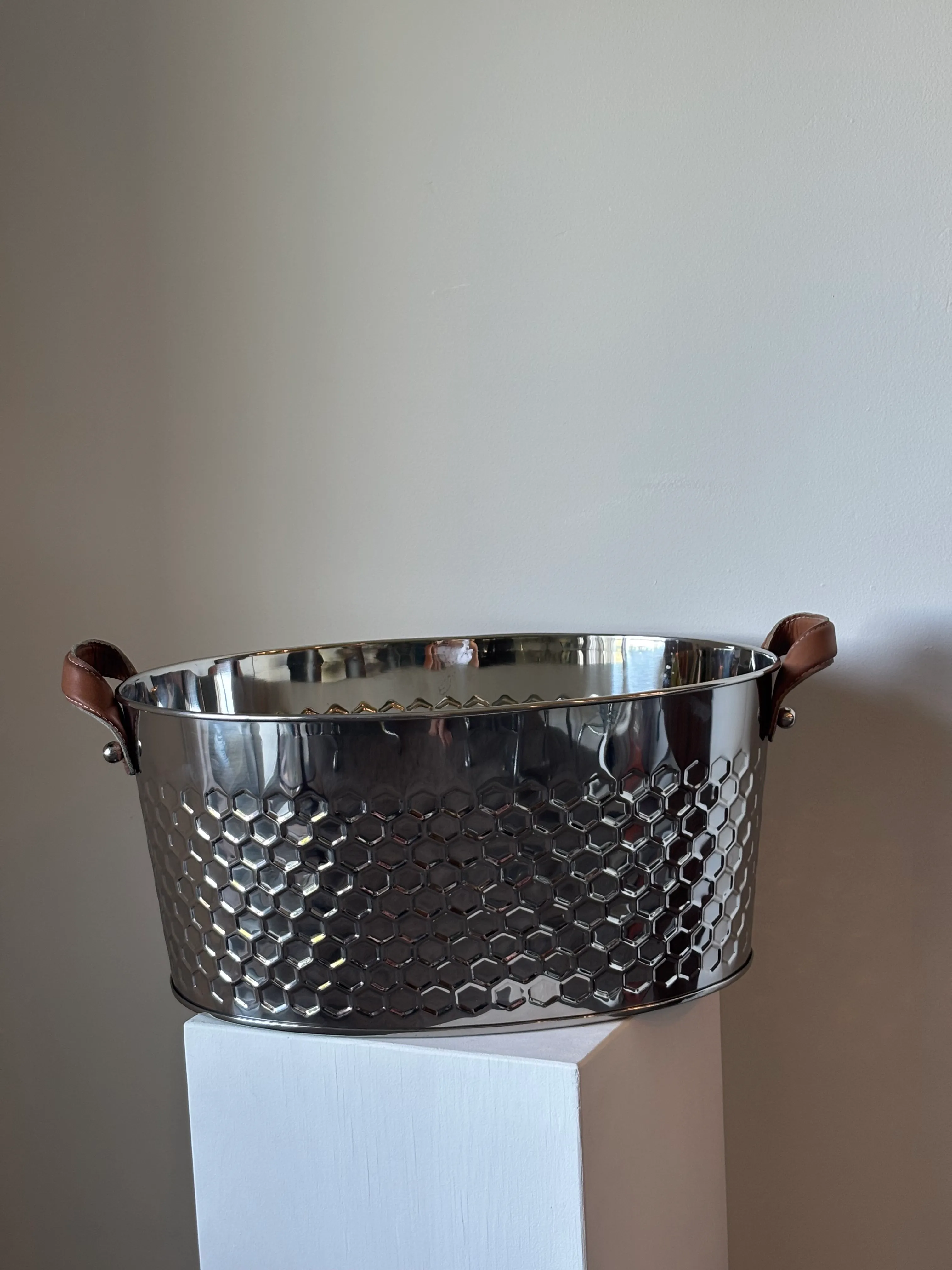 Silver and Leather Drink Tubs