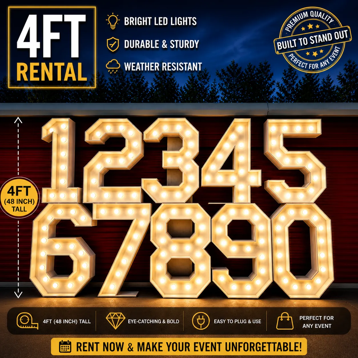 4ft Marquee Numbers