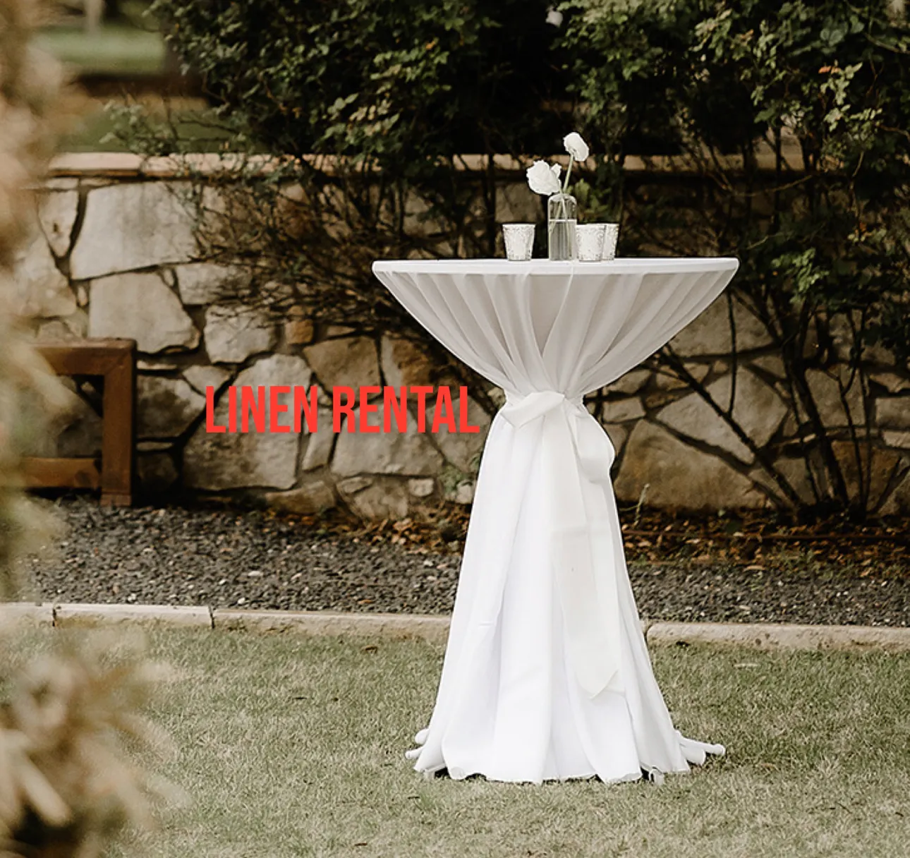 White Cocktail Linen w/ Tie