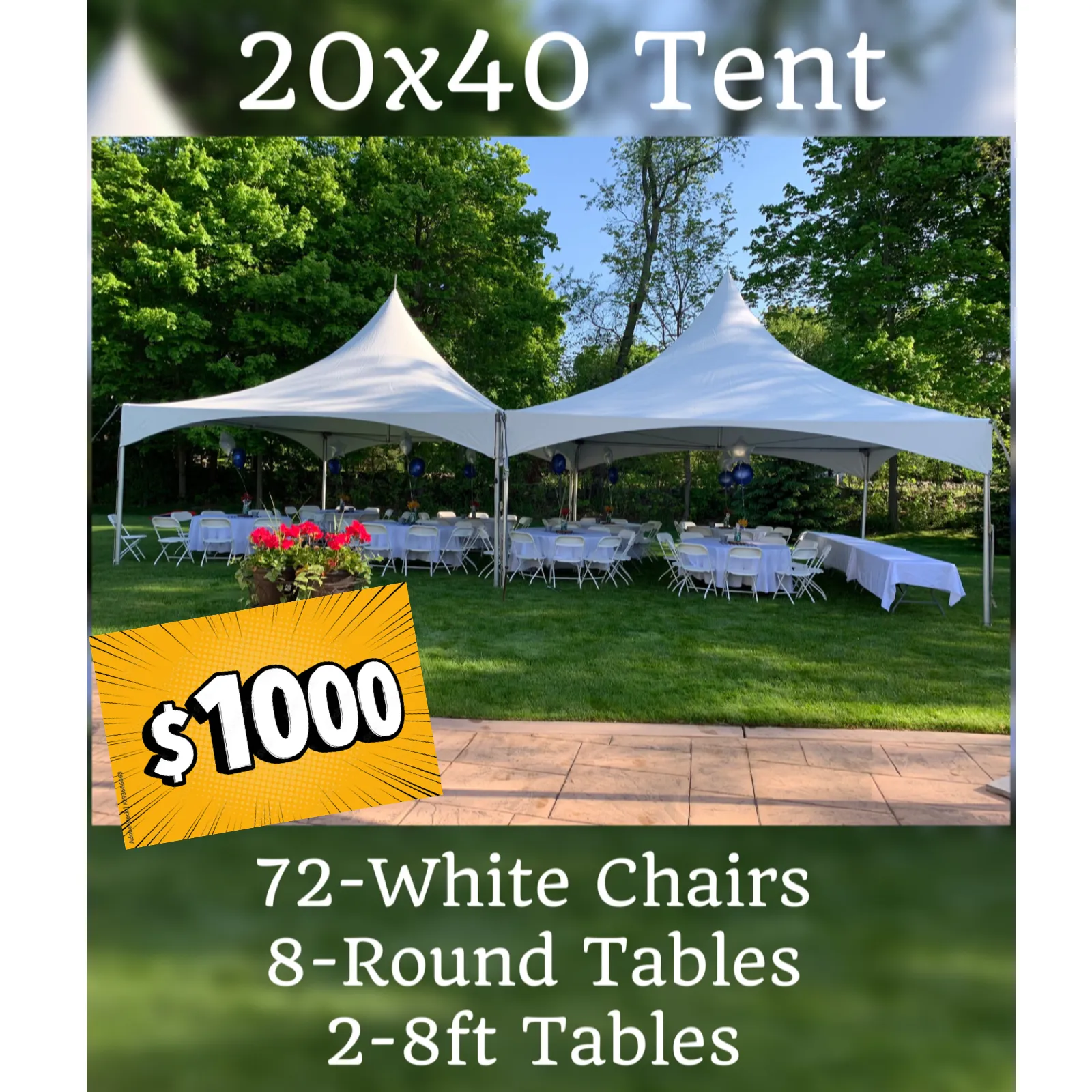 20x40 Tent Setup Package
