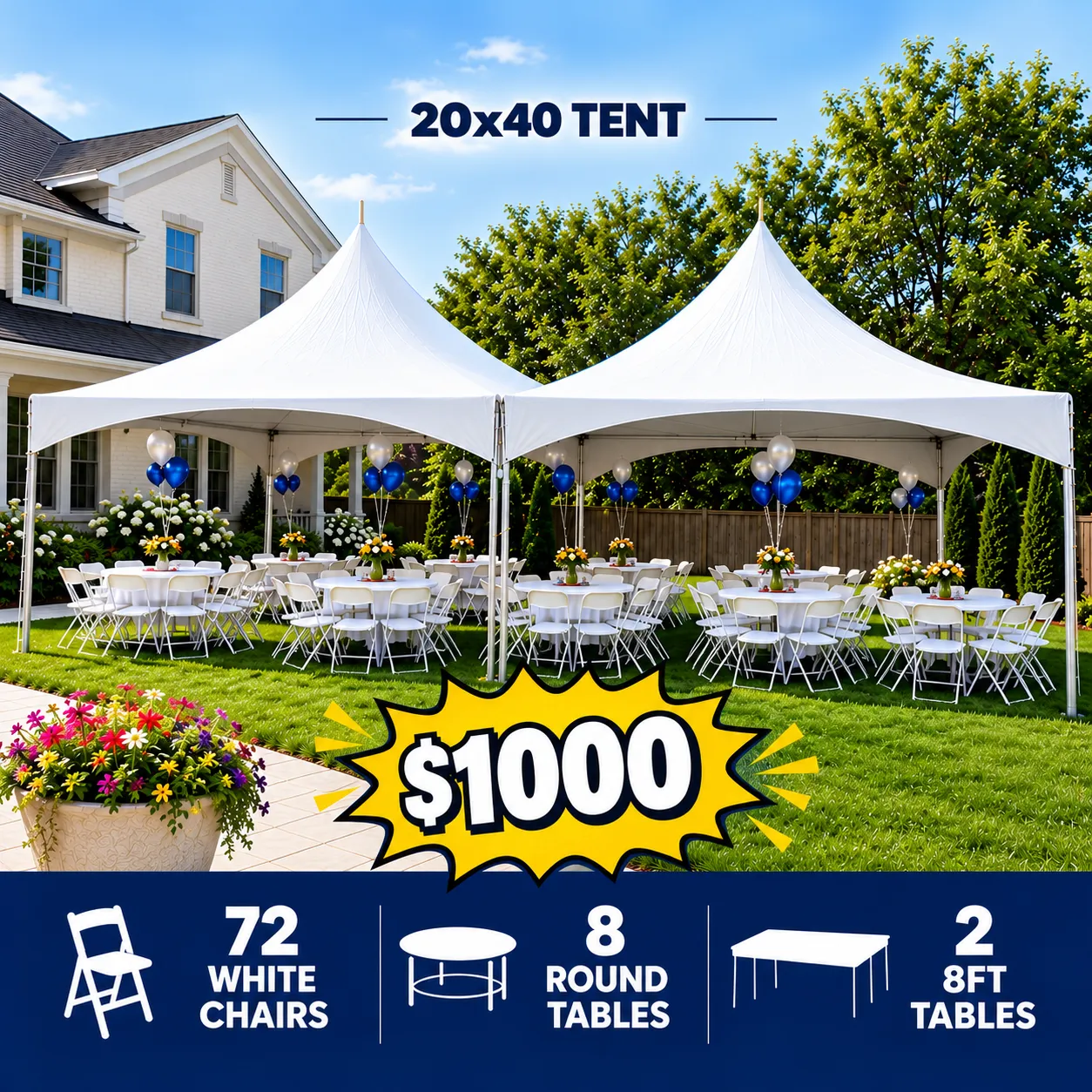 20x40 Tent Setup Package