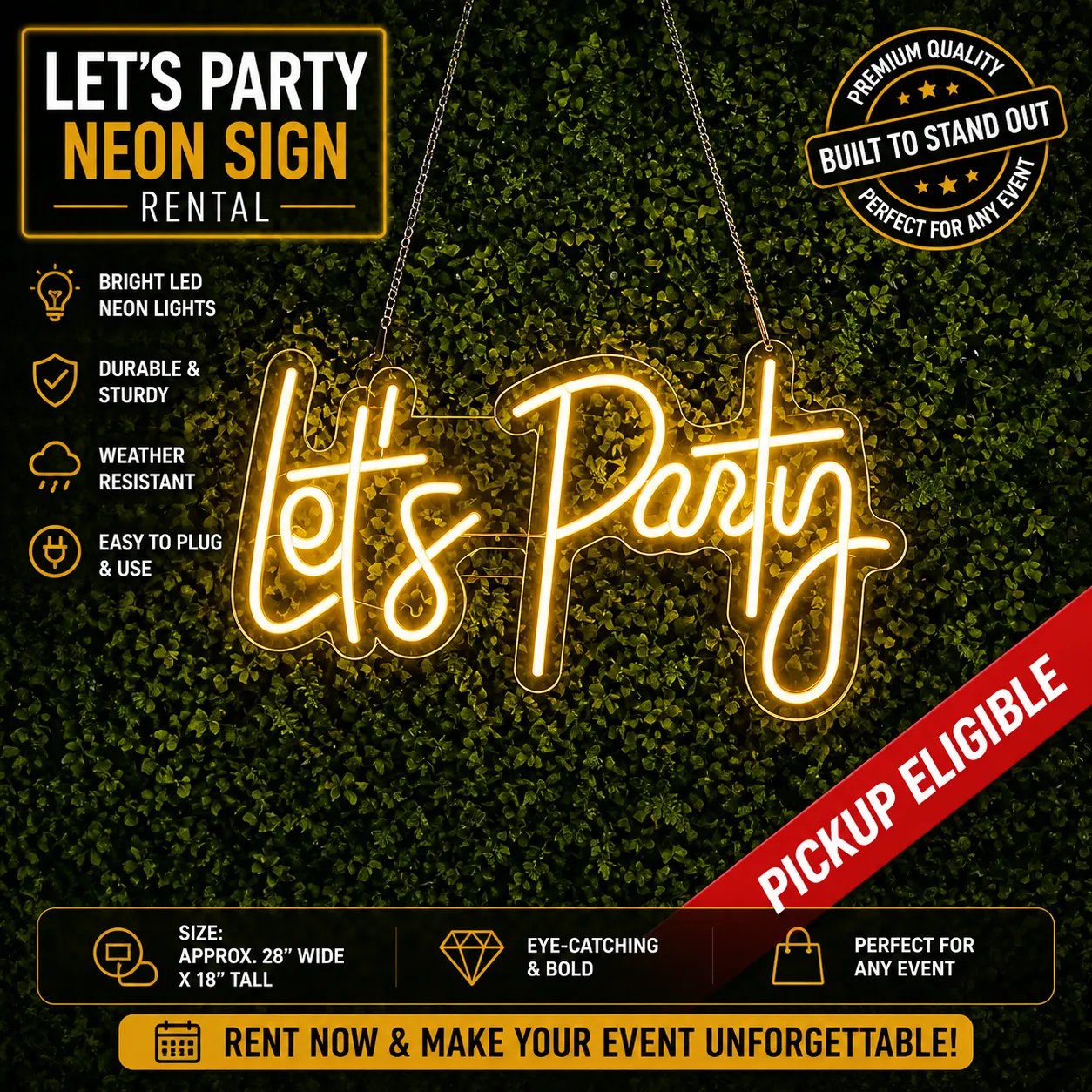 Neon Let's Party Sign