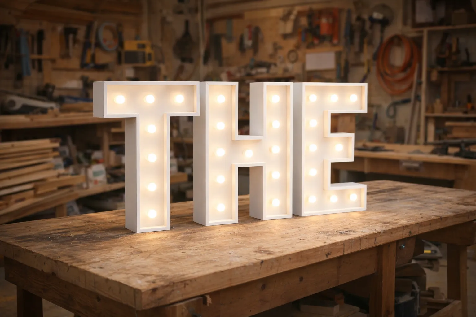 “THE” Light-Up Marquee Topper | 2ft Add-on for Last Names
