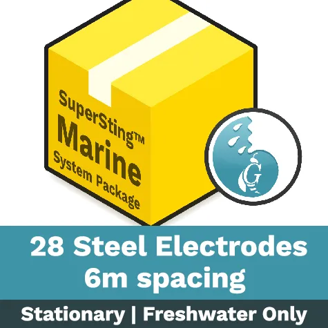 Stationary/Floating Marine System Package - 28 stainless steel electrodes, 6m spacing