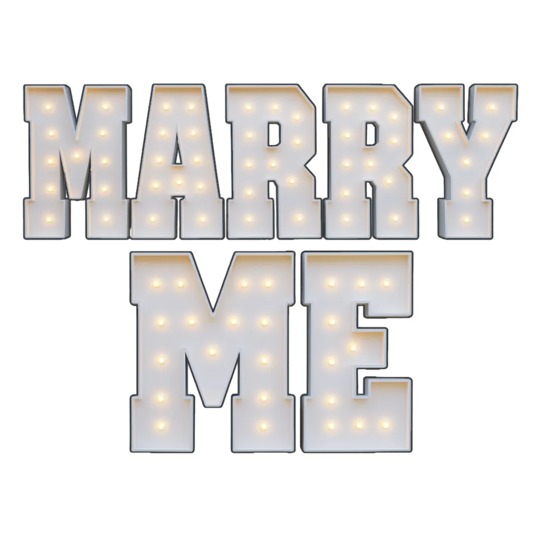 Marry Me 4ft Marquee Letters Light Up