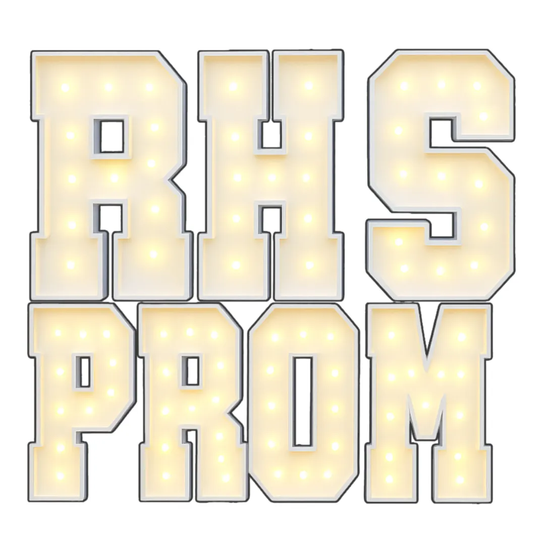 RHS PROM 4ft Marquee Letters Light Up