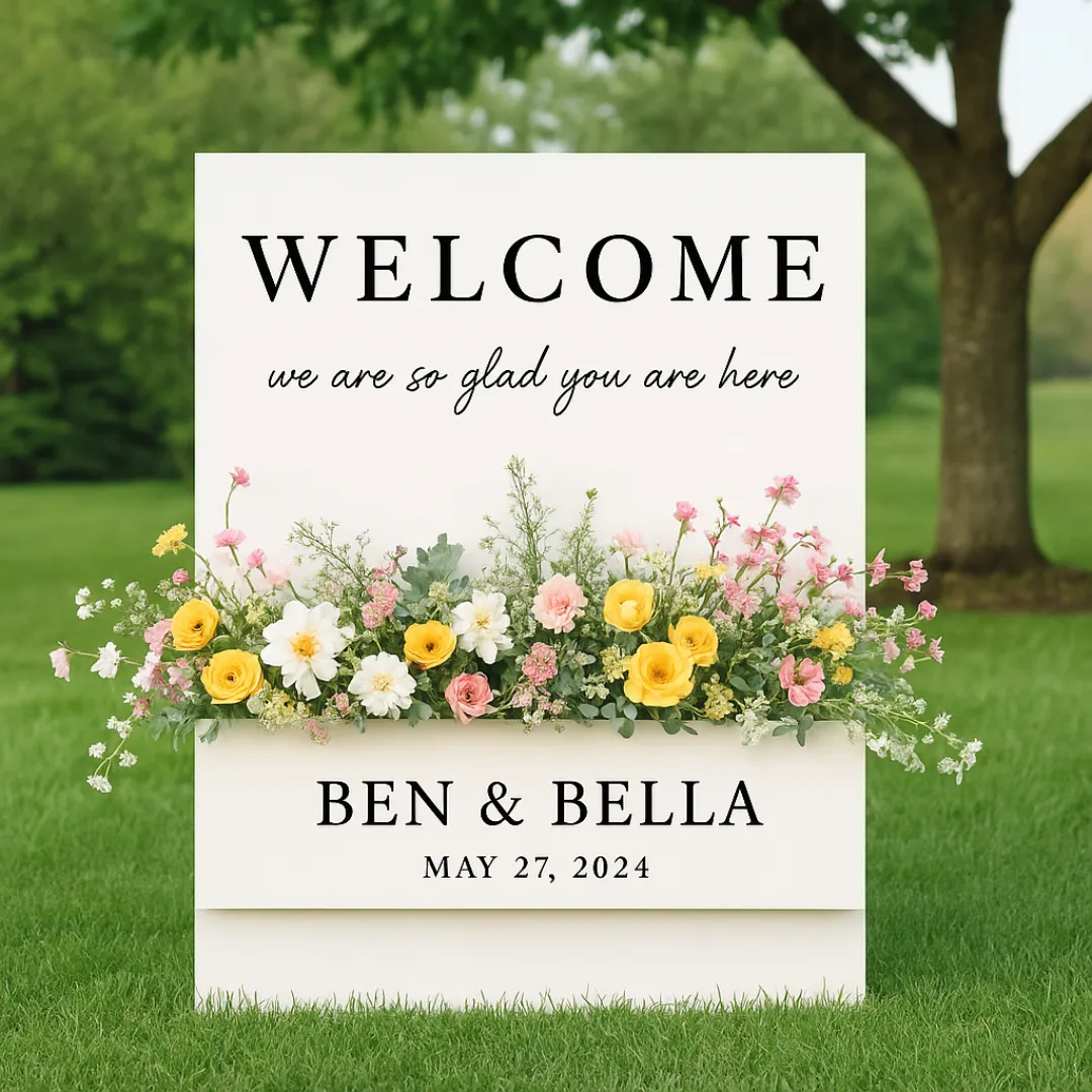 Flower Box Welcome Sign