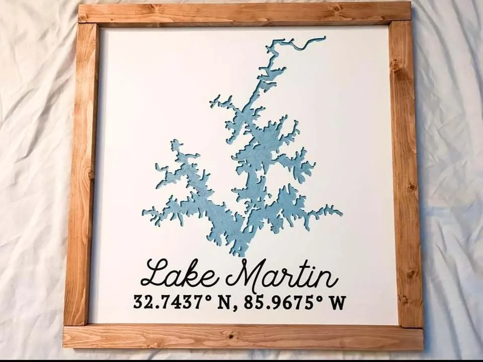 Lake Martin Engraved Wood Sign