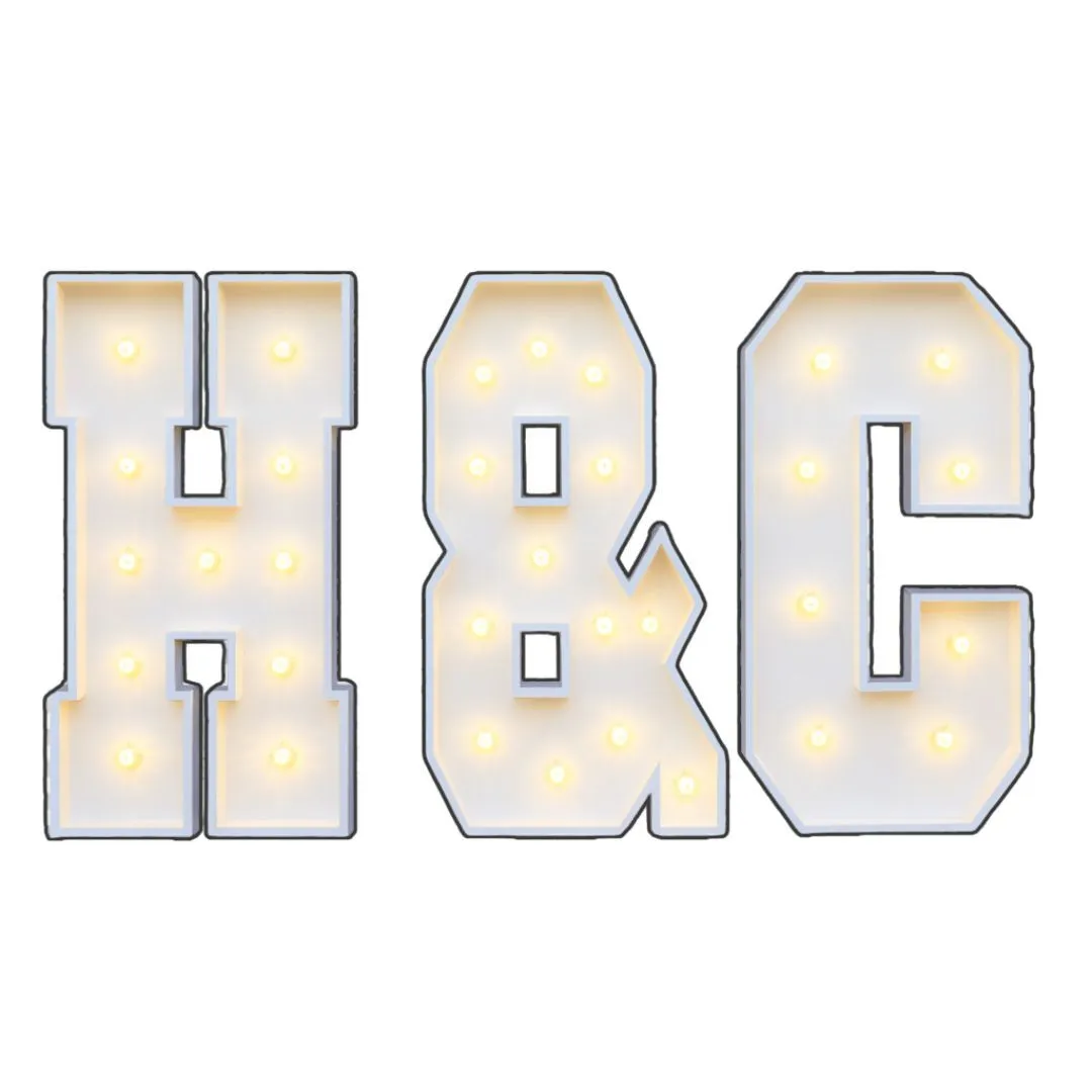 Couple Initials 4ft Marquee Letters Light Up