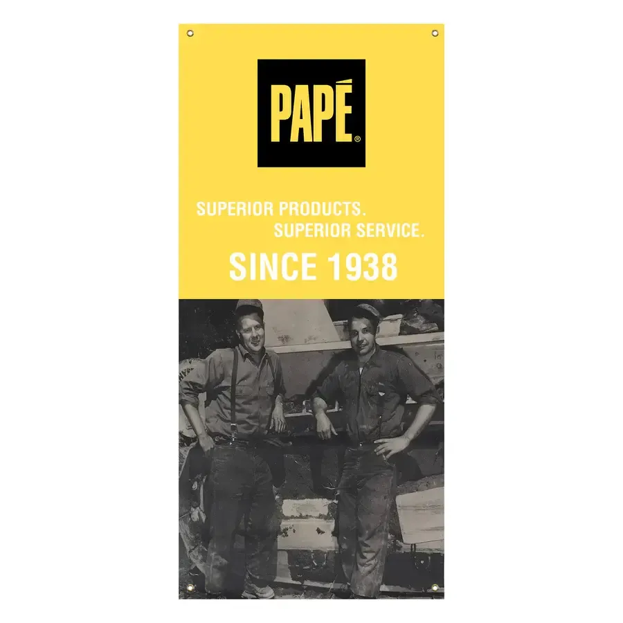 3' x 6.5' Banner - Papé Since 1938