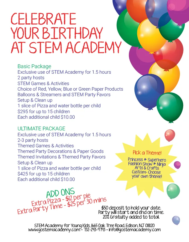 Kids Birthday Party Packages