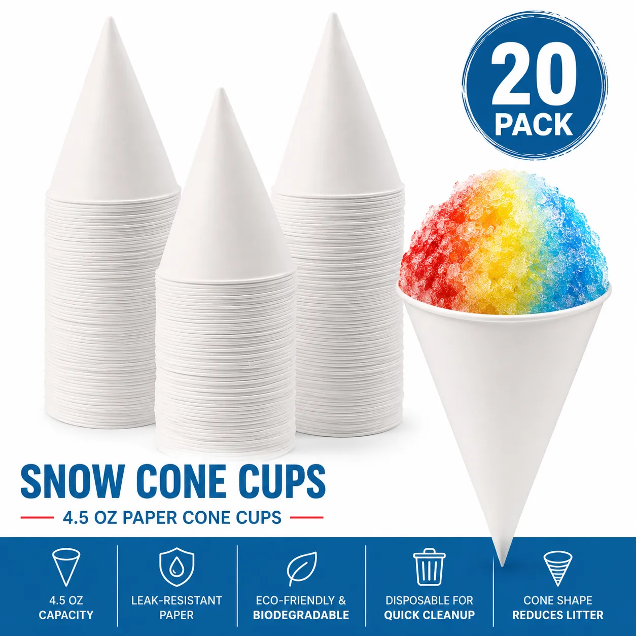 Snow Cone Cups 6 oz Snow Cone Cups (20 pack)