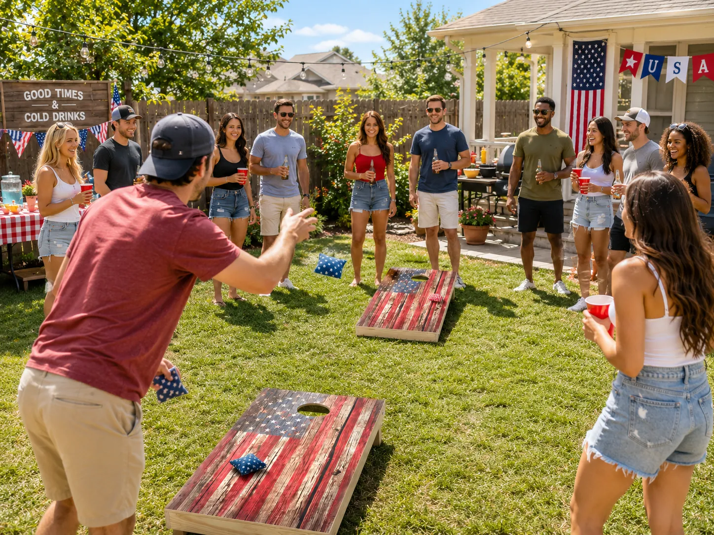 Patriotic Cornhole Game
