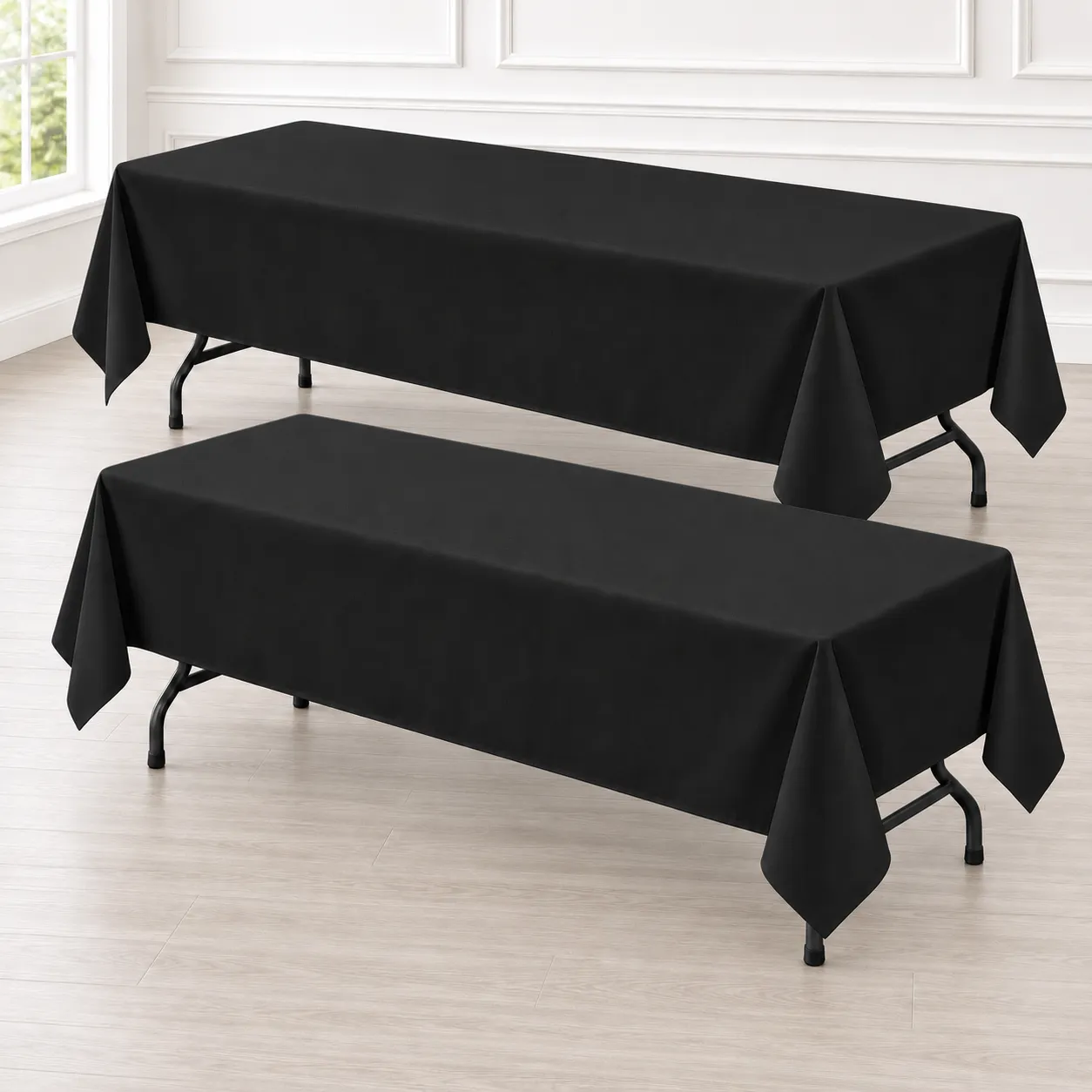 Premium 6' Black Banquet Table Linen