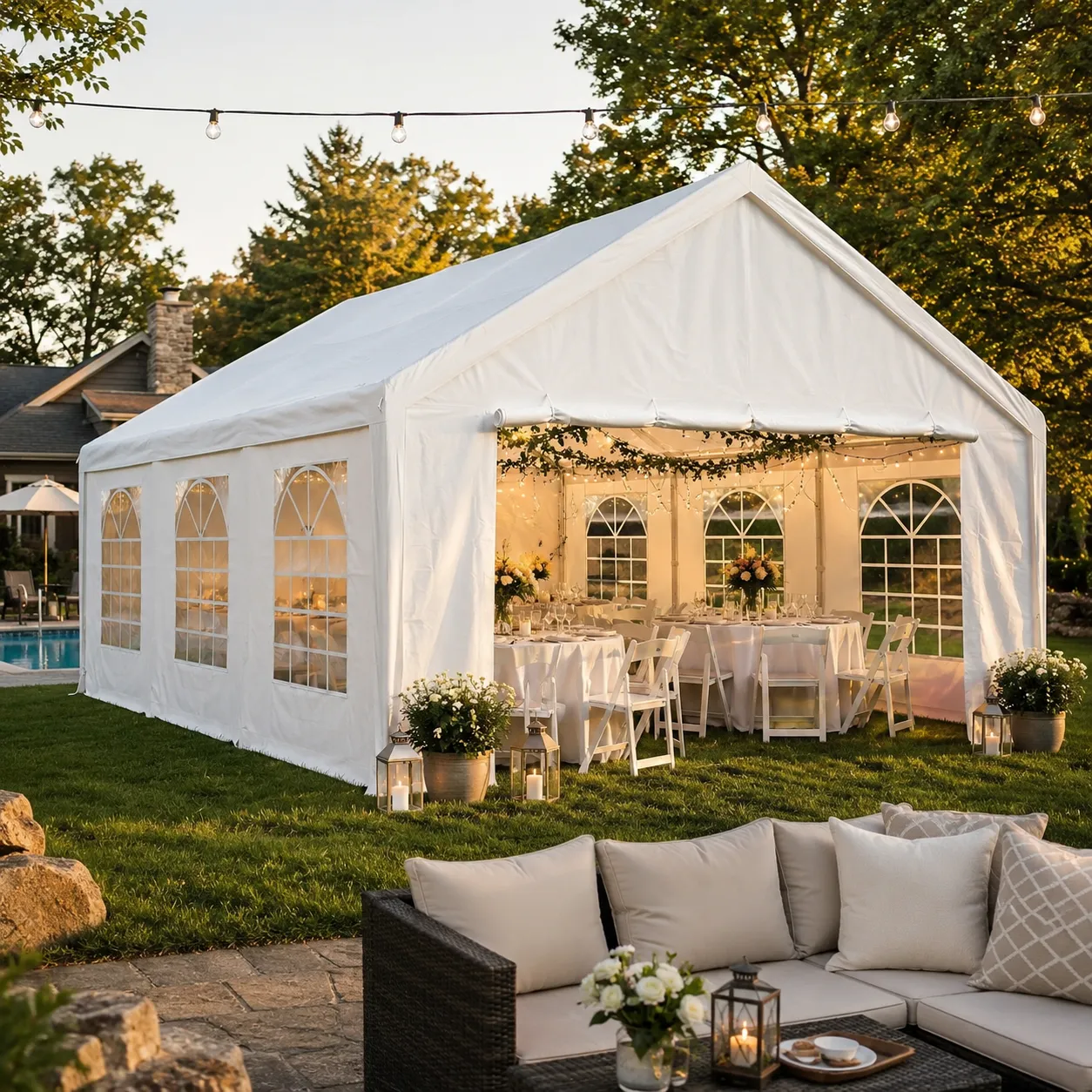 Deluxe 20' x 20' Party & Wedding Tent