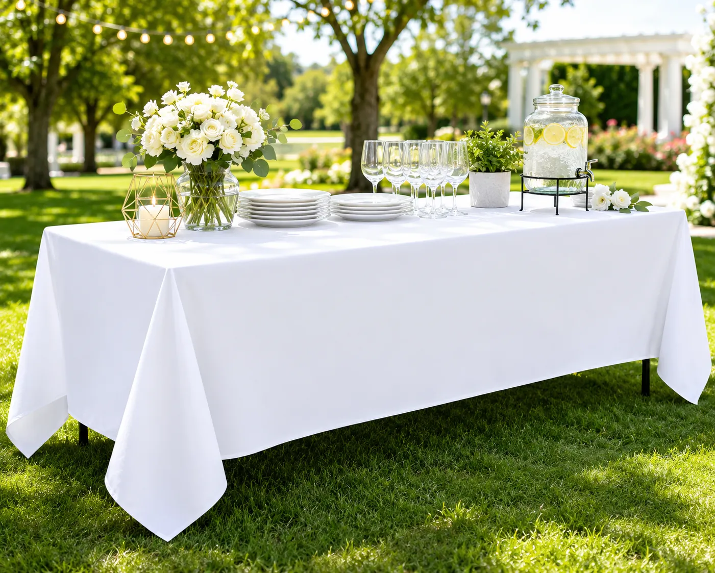 Premium White Banquet Table Linen (8' Table)