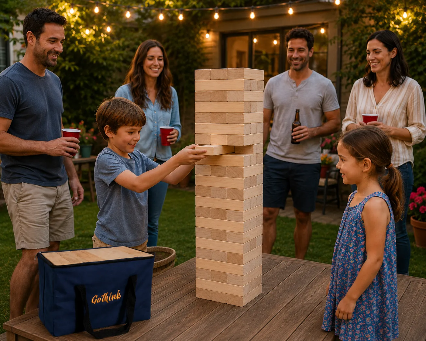 Giant Wooden Blocks Tower Stacking Game