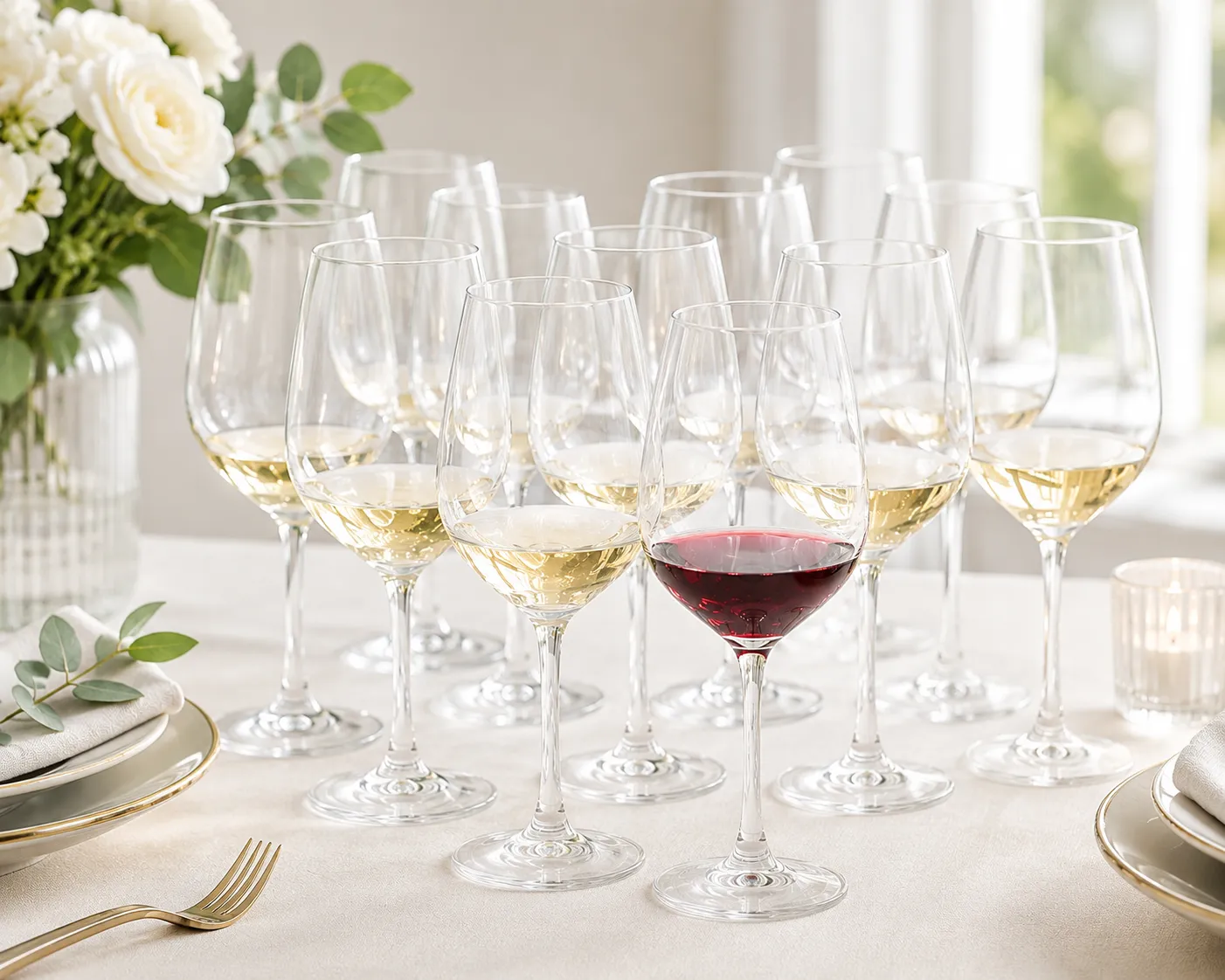 12 Piece Stemmed 12 oz Wine Glass Set