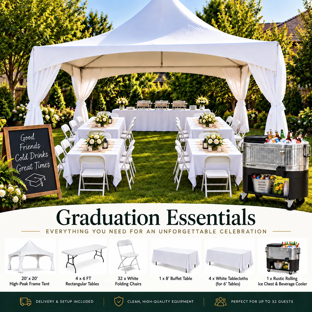 Graduation Essentials – Up to 32 Guests