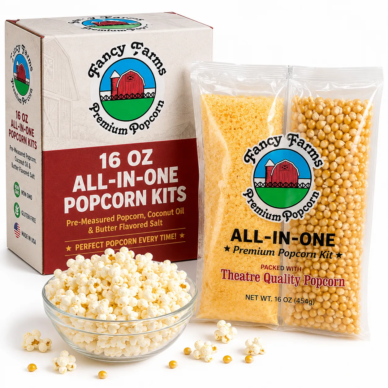 Premium American Popcorn Kit  16oz Pack  14-16 Servings