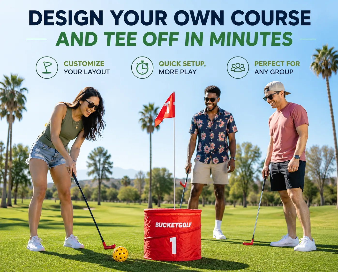 9 Hole Bucket Golf Course Yard Game