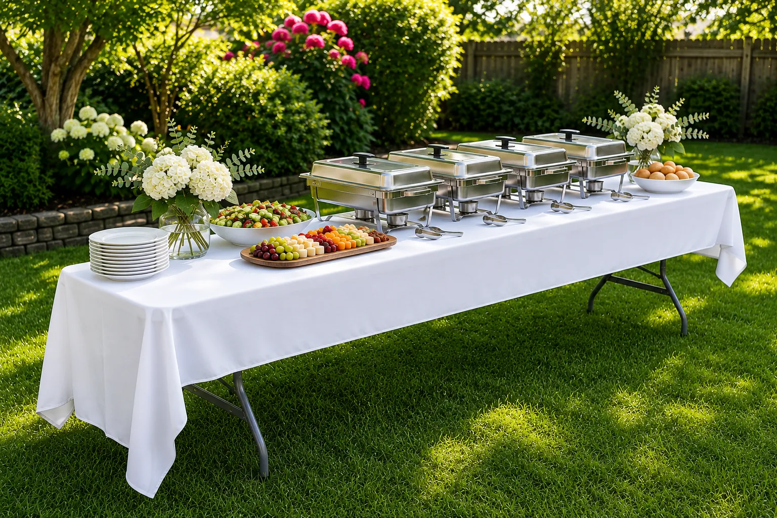Premium White Banquet Table Linen (8' Table)