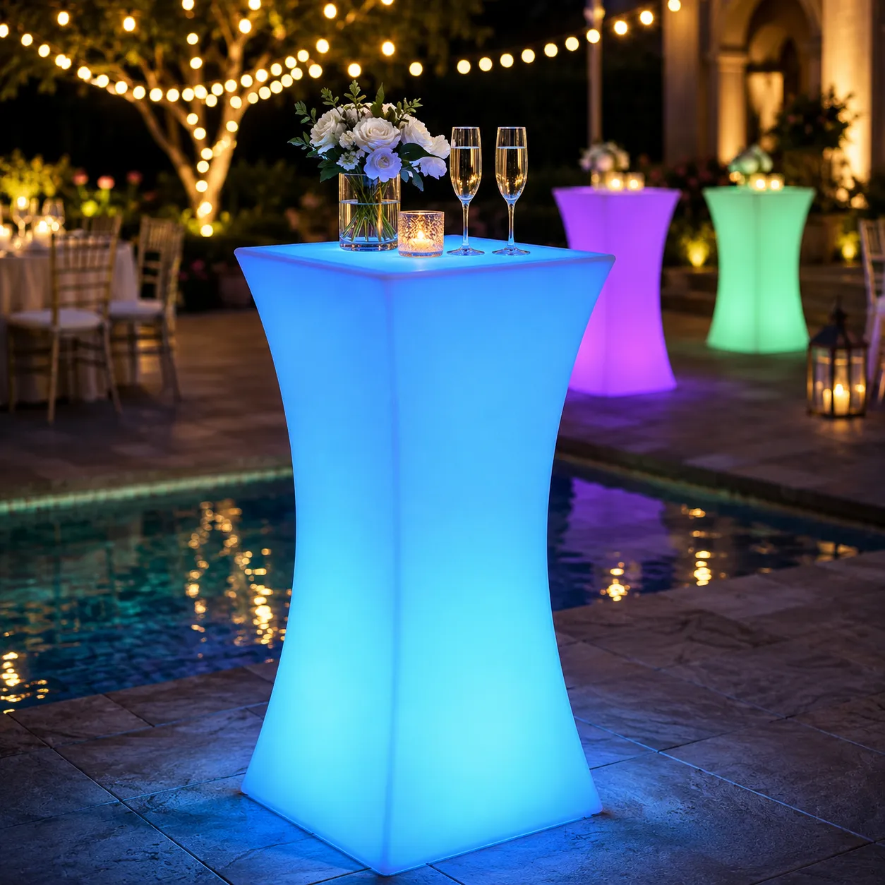 42" LED Light-Up Bistro Cocktail Table