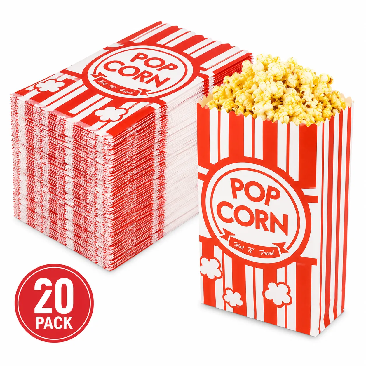 1 0z Paper Popcorn Bags (20 pack)