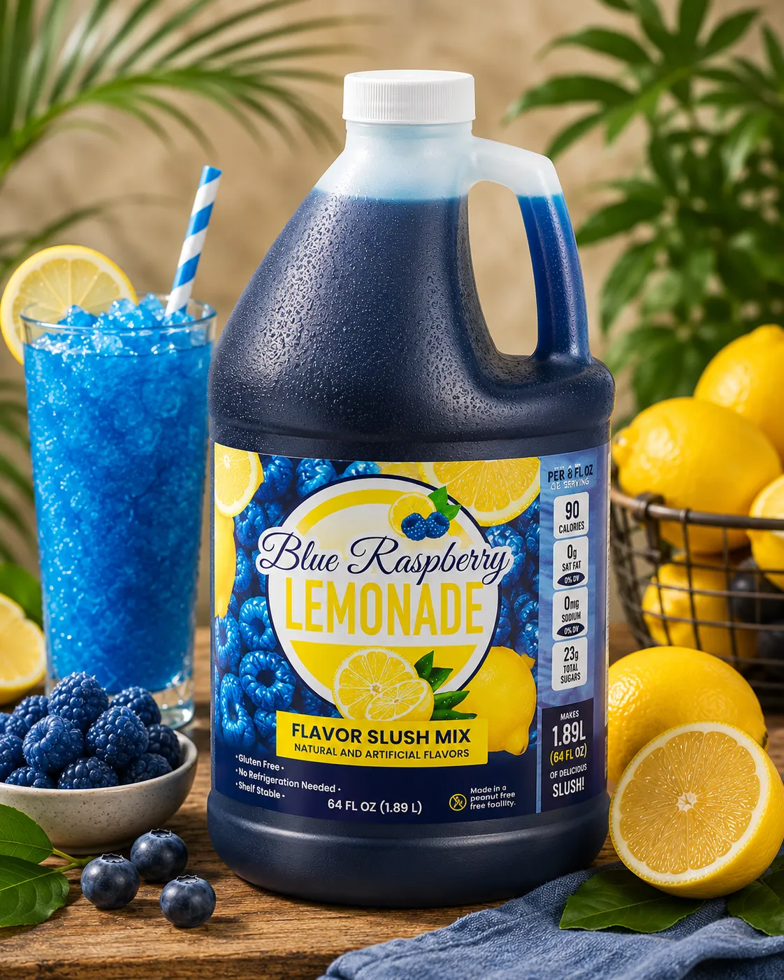 Blue Raspberry Lemonade Slushy Mix (64 Fl Oz)