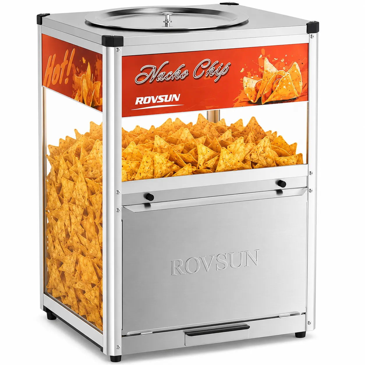 Heated Nacho Chip Display Case with Warming Light