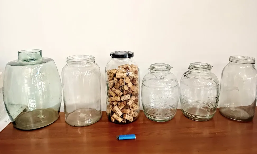 FRASCOS ANTIGUOS GRANDES DE BOCA ANCHA