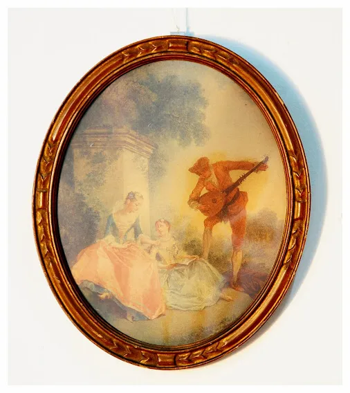 CUADRO OVAL CABALLERO CON LAUD