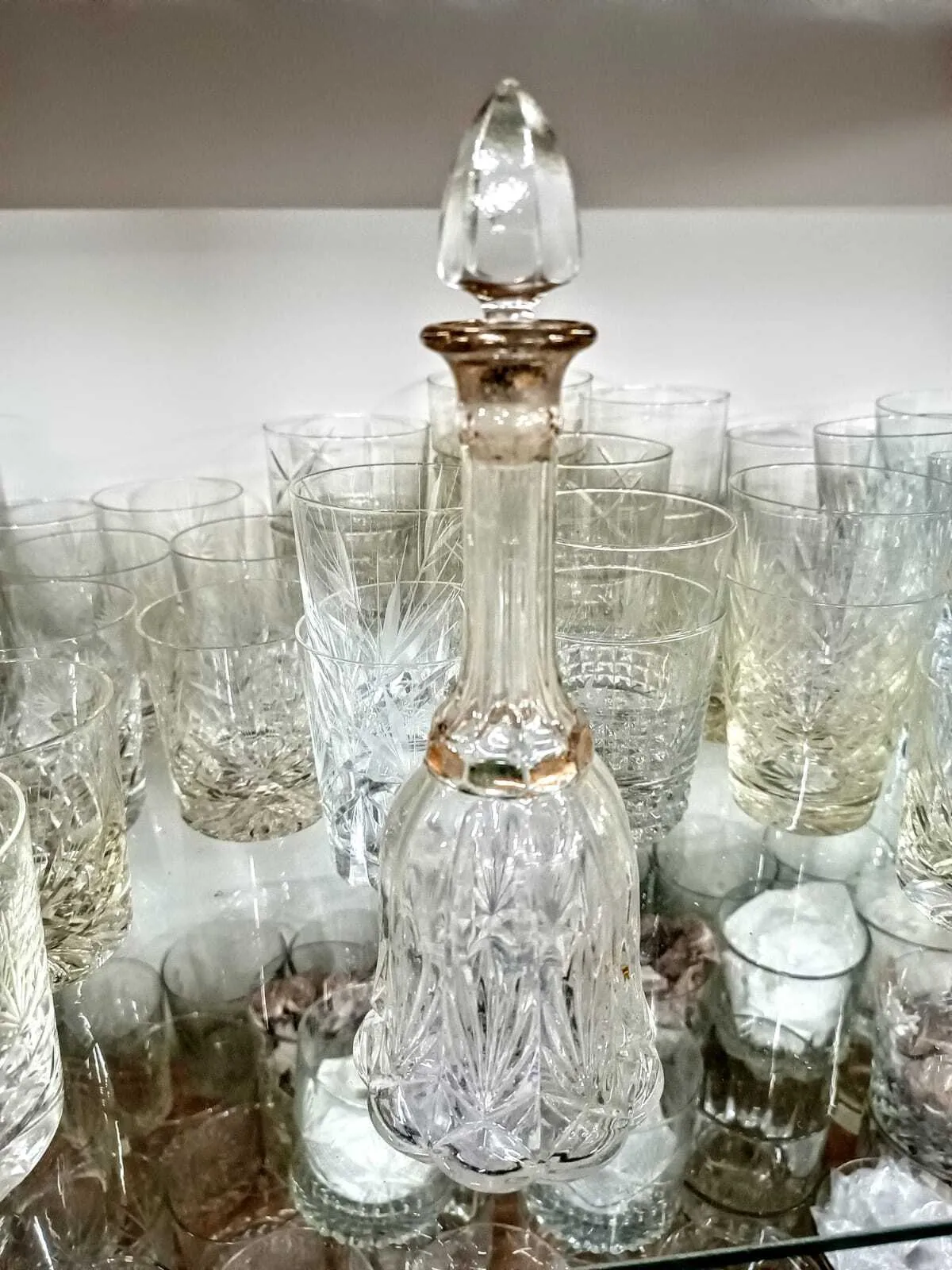 BOTELLON CRISTAL ORO "BOTO22" 22 cm alt.