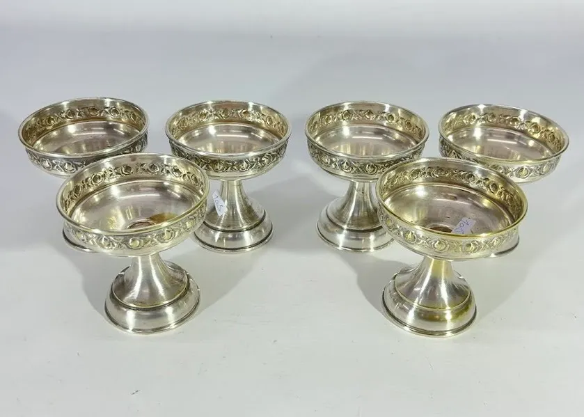 COPA CHAMPAGNE PLATA LAPPAS  M. ANTONIETA "03"  10 X 11 CM ALT.