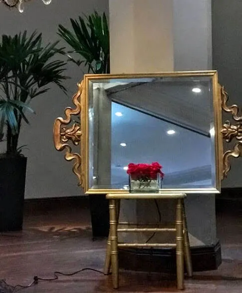 ESPEJO ANTIGUO RECT. DORADO CON 2  MOLDURAS  "ED2"