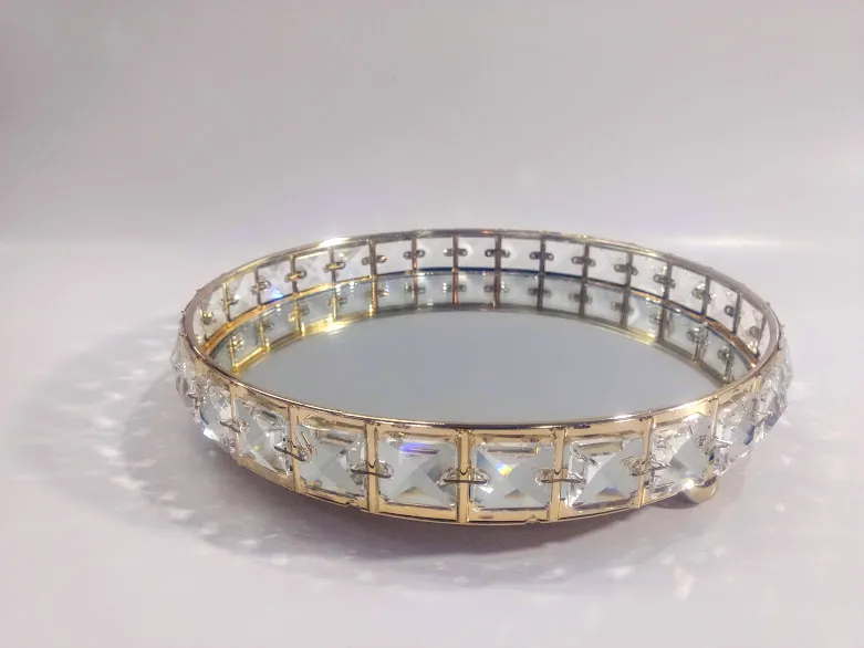 BANDEJA ORO DIAMANTE  - REDONDA-Diam 24 x 3 cm (CS013)