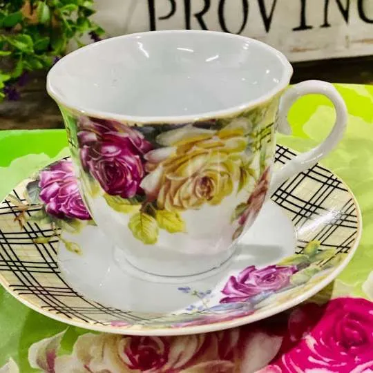 TAZAS DE TE VINTAGE STYLE  ENGLAND  ROSE