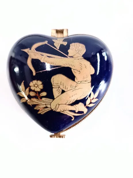 ALHAJERO PASTILLERO AZUL CORAZON "CUPIDO"  DIAM 7 CM