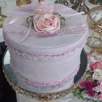 MAQUETA TORTA ROSADA diam 22 cm  alt.15cm