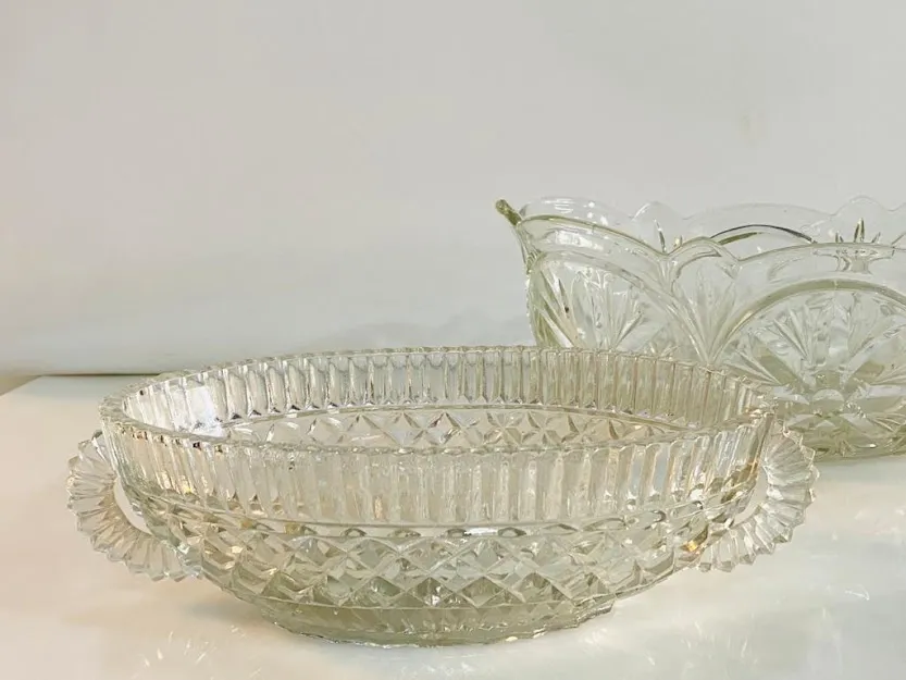 JARDINERA CENTRO DE  CRISTAL PUNTA DE DIAMANTE  JAR 01  34 X 16 CM