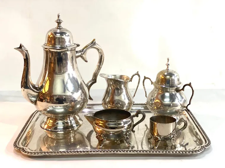 JUEGO DE TE PLATA ANTIQUE 4 pzas -SOFITEL