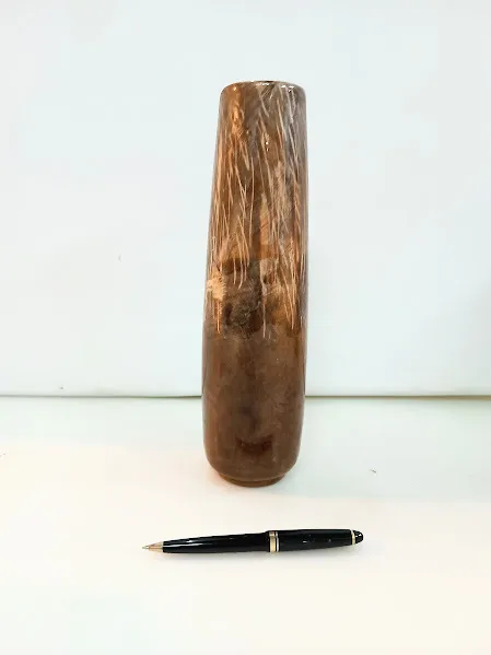 FLORERO CERAMICA ESMALTADA MARRON Y RAYAS   "FCM" ALT .28 CM