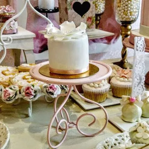 MINI MESITA JARDIN HIERRO  ROSA (CPA013)