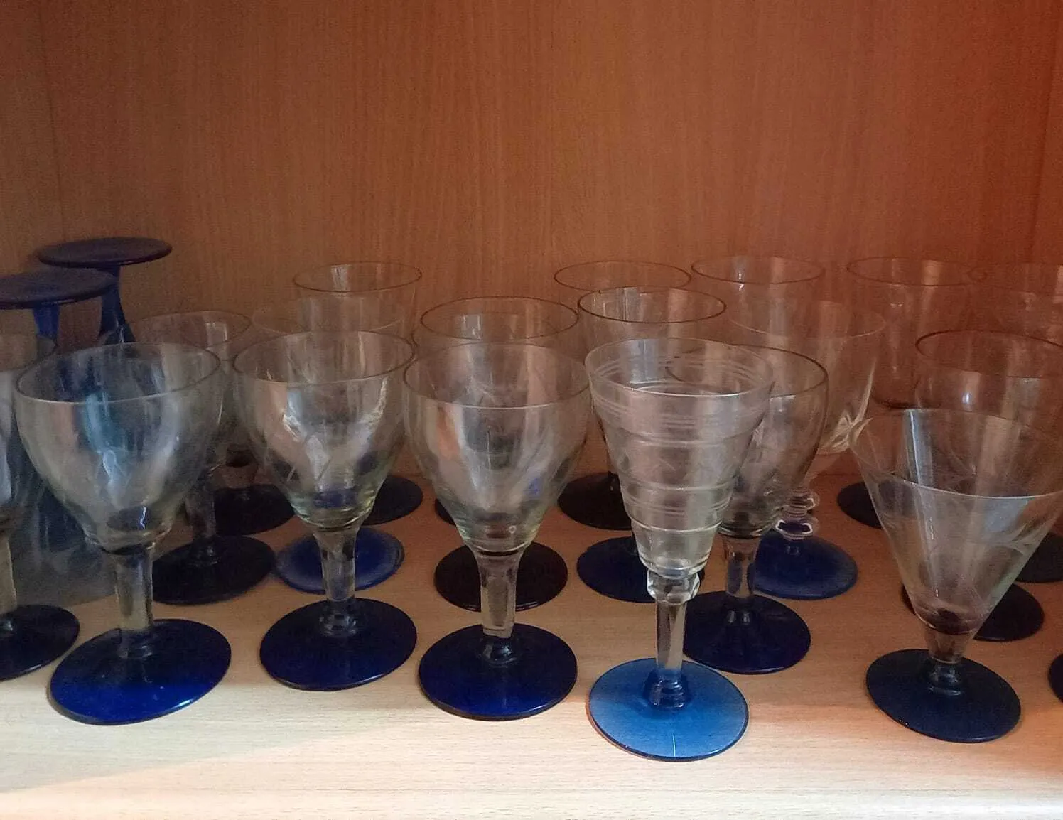 COPAS CRISTAL  MIX  &  MACH  CON BASE AZUL 