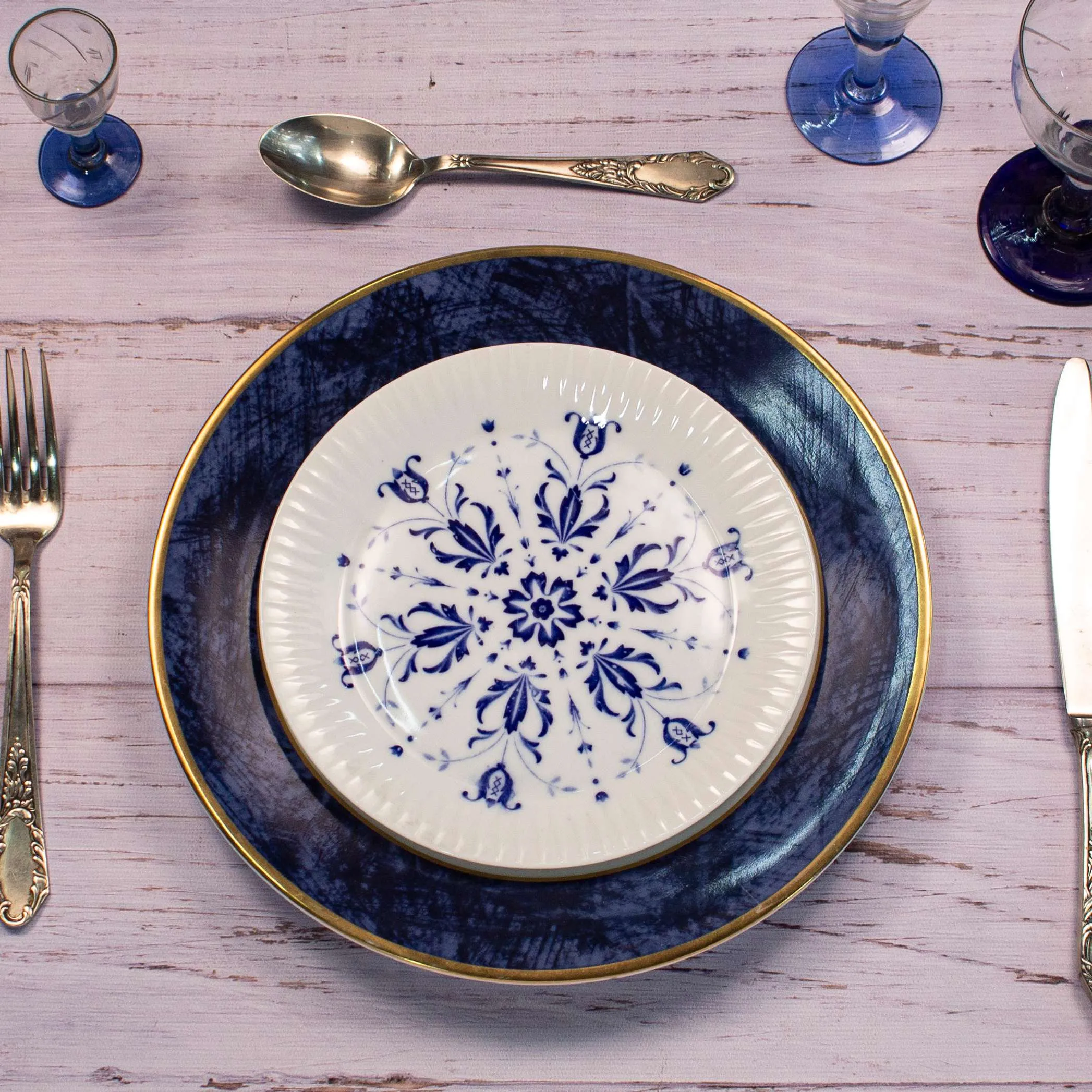 PLATO DE ENTRADA TSUJI BLUE FLORA 20 CM