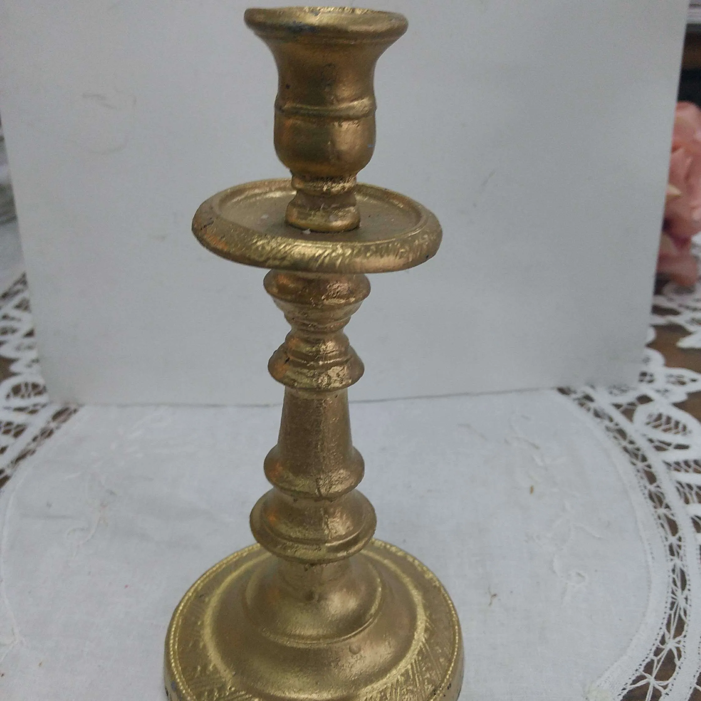 CANDELABRO 1 VELA  ORO  " JADORE " 20 CM 