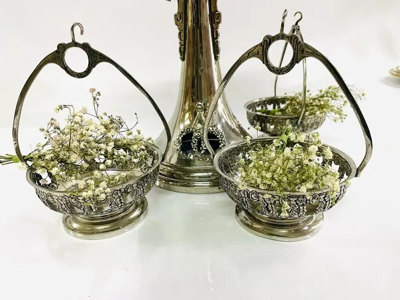 CANASTITAS PLATA ANTIQUE "OXFORD " DIAM. 10 CM 