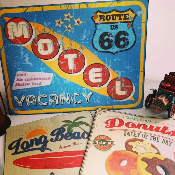 CARTEL CHAPA MOTEL RUTA 66 